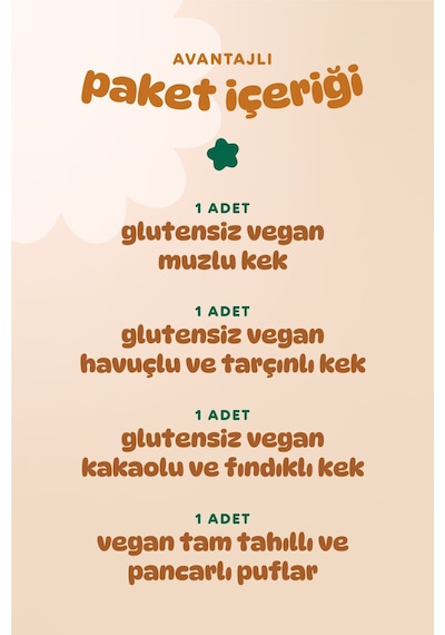 Hummorganic Organik Vegan Puf & Glutensiz Kek Atıştırmalık Paketi - 4 adet (4 çeşit)