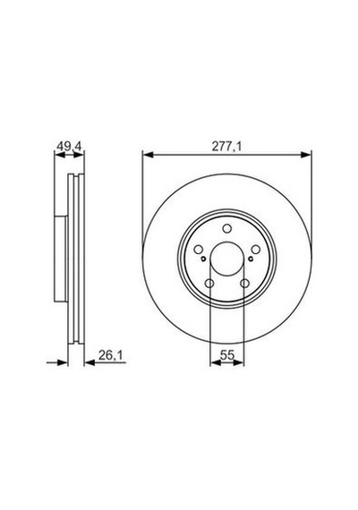 Toyota Avensis T25 03-08 1.6 2003-2008 Bosch Ön Disk 277mm 2 Adet