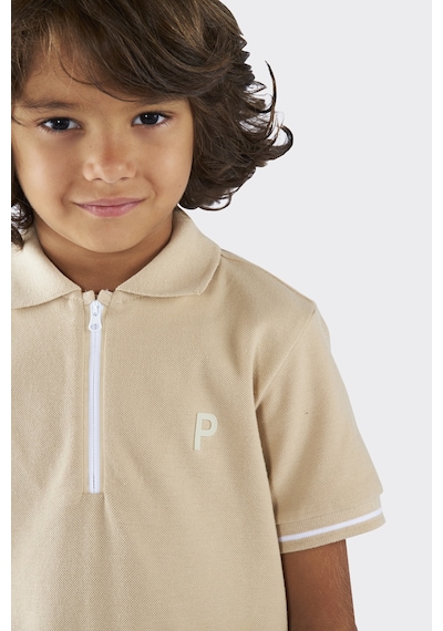 Unisex Çocuk Kısa Kollu Bej Polo Yaka Tişört Çok Renkli 9931BK05002