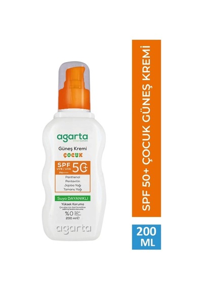 Doğal Güneş Kremi Çocuk 50 Spf 200 Ml Renkli