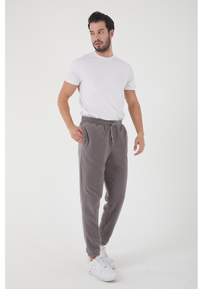 Twenty3 Erkek Regular Nakışlı Paça Lastikli Cepli Polar Eşofman 001