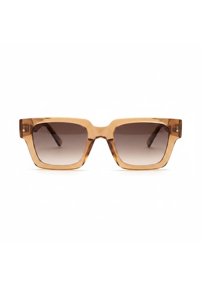 Glazento Unisex Şeffaf Kahve Kemik Çerçeve Güneş Gözlüğü Açık Kahverengi