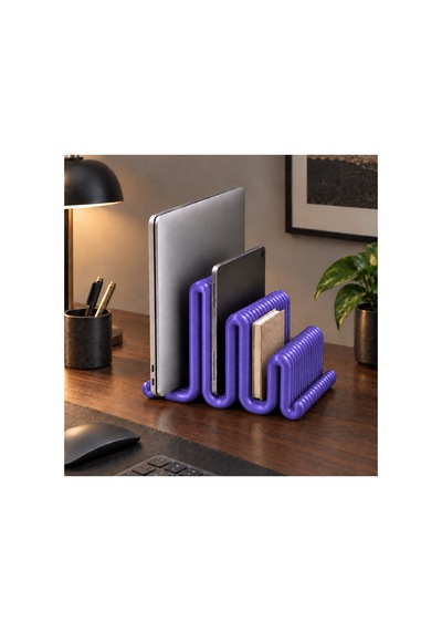 Cora Dekoratif Çoklu Laptop / Dergi / Tablet Standı - Metalik Mor