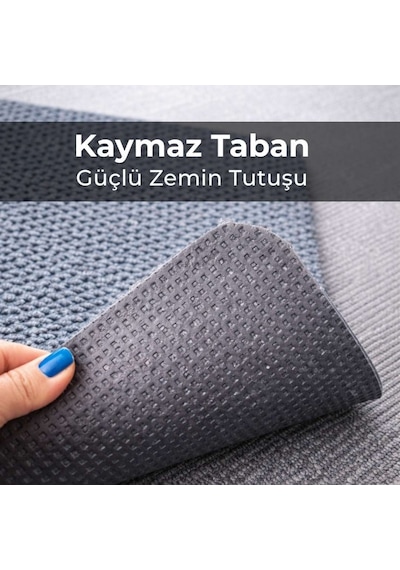 Orion Baskısız Kaymaz Taban Nem Ve Toz Alıcı Kapı Önü Paspası Antrasit 50x70 Cm