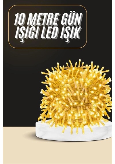 Hubrendy Tekno 10 Metre Günışığı Led Işık Fişli Dekoratif Ortam Aydınlatması 3 Modlu Led Şerit Işık