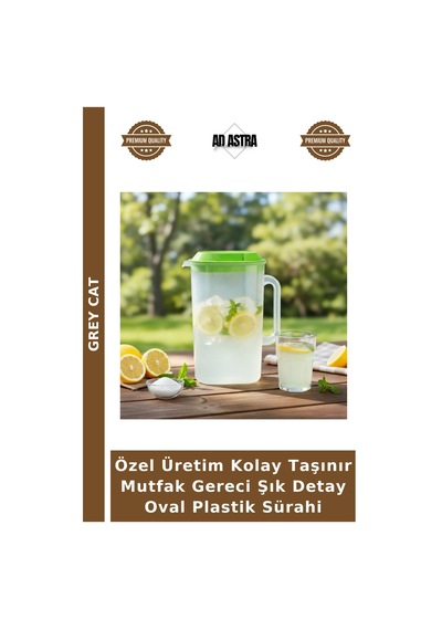 Özel Üretim Kolay Taşınır Mutfak Gereci Şık Detay Oval Plastik Sürahi
