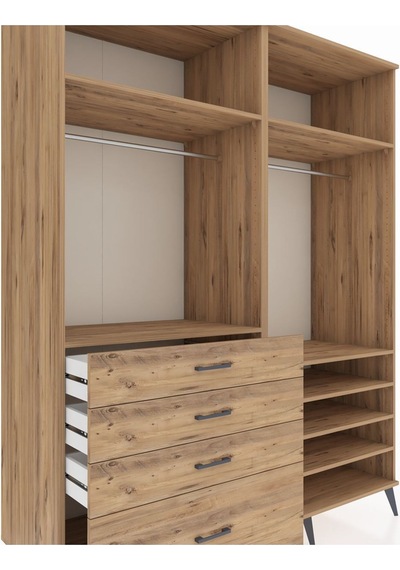 Kronos Gardrop 7 Raflı 4 Çekmeceli 2 Askılı 176x59x221 Çam-çam Çam Kronos Gardrop 7 Raflı 4 Çekmeceli 2 Askılı 176x59x221 Çam-çam Çam