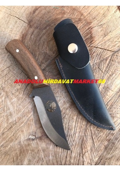 El Yapımı Mini Cep Çakısı Avcı Kampçı Bıçağı Geyikli Çelik Bıçak Kahverengi