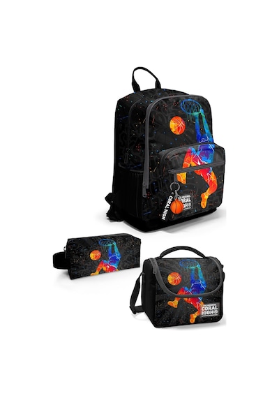 Coral High Gri Basketbol 3'lü Okul Çanta Seti Set0123643