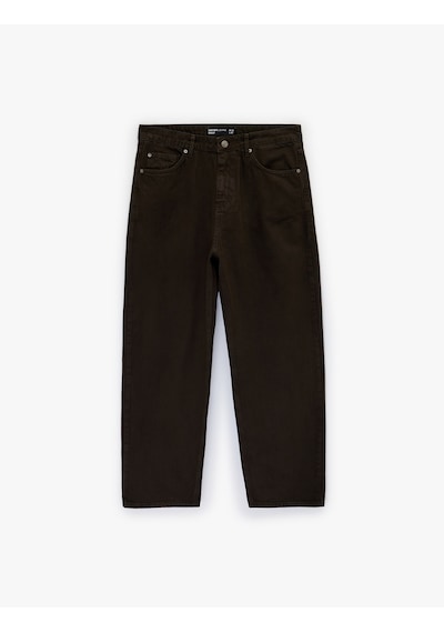 Koton Regular Fit Beş Cepli Pamuklu Bol Baggy Jean Pantolon Kahverengi 6sam40116nd Kahverengi Koton Regular Fit Beş Cepli Pamuklu Bol Baggy Jean Pantolon Kahverengi 6sam40116nd Kahverengi
