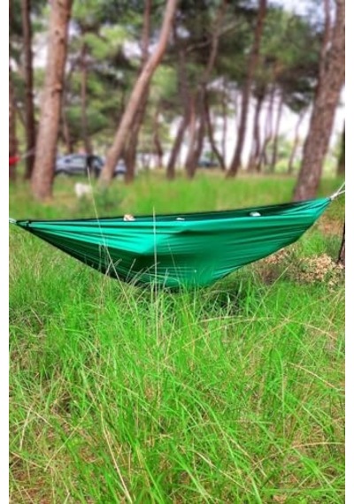 Bundera Kamp Hamağı Piknik Hamağı Bahçe Balkon Outdoor Kamp Salıncak Hamak Yeşil Açık Gri