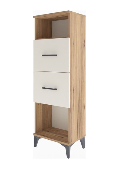 Arges Dolap Tek Raflı 2 Çekmeceli 44x30x134 Çam-aytaşı Atlas Çam