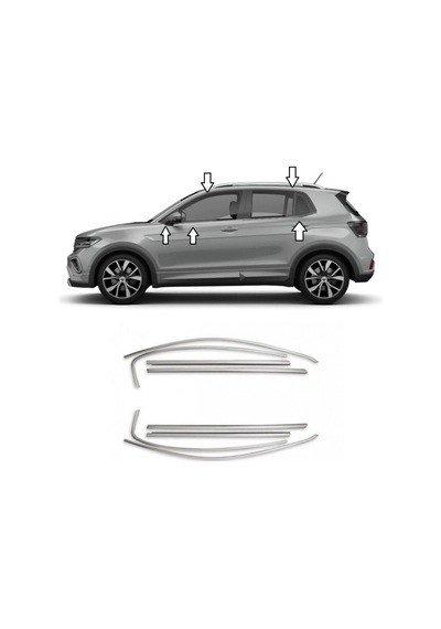 Autogp Vw T-cross Cam Çerçevesi Kenar Çıtası Krom Tamtur 10 Parça