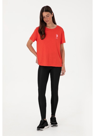 U.S. Polo Assn. Kadın Kırmızı Bisiklet Yaka Tişört 50300703-VR213