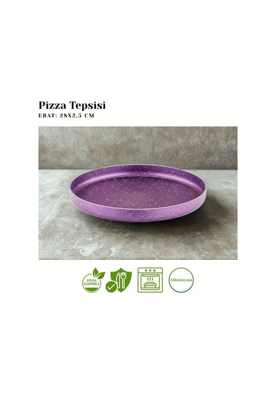 Arzu Çelik 28 Cm Granit Pizza Tepsisi - Violet Mor