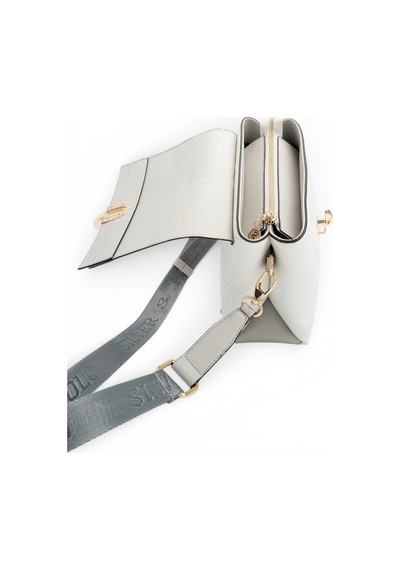 Silver & Polo Silver Polo Beyaz - A.gri Düz Kadın Çapraz Çanta Sp1287