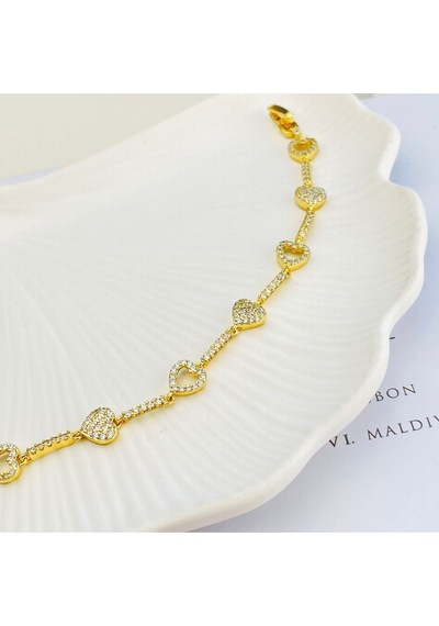 Kalpli Bileklik Suyolu Zirkon Taşlı Kararmuz Xuping Vip Seri 14 Ayar Gold 19cm Altın