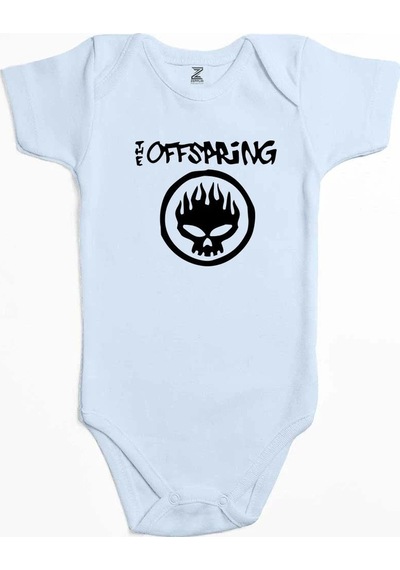 Zepplin Giyim The Offspring Logo Text Skull Pembe Bebek Body Zıbın