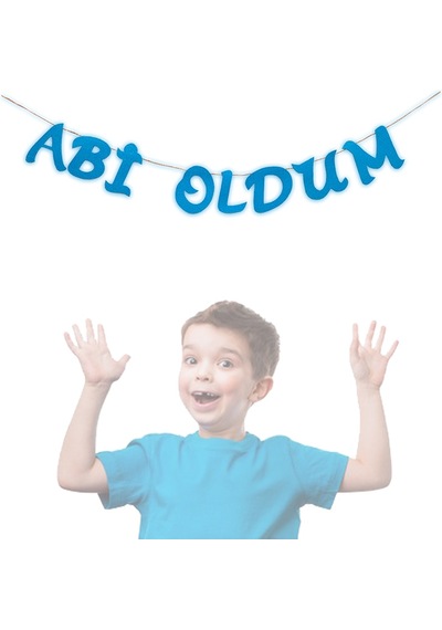Abi Oldum Simli Eva Uzar Yazı - 80 Cm Mavi