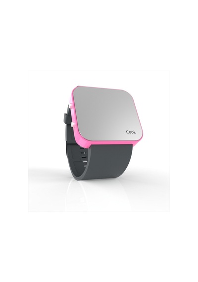 Cool Watch Saat - Pembe Led Kasa - Gri Kayış Unisex