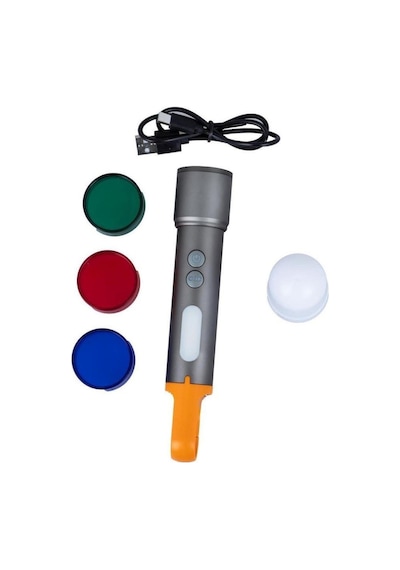 Powerdex Pd-3900 Çok Fonksiyonlu Zoomlu Şarjlı El Feneri Gri
