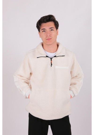 Five Pocket Ff23b6051 Erkek Peluş Mont Ekru