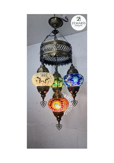 El Yapımı Otantik Mozaik Avize Çok Renkli - 807626339 Çok Renkli