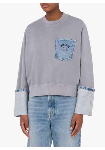 Moschino Jeans Gri Kadın Bisiklet Sweatshirt 251k1a170932287490