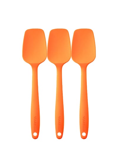 Silikon Kaşık Spatula Seti 6lı Yanmaz Yapışmaz Çizmez Turuncu27cm