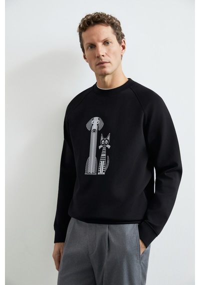Lufian Alfred Erkek Sweatshirt Siyah Siyah 112030203100100