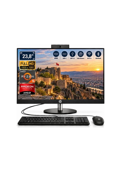 Hp Proone 245 G10 Ryzen 5 7520u 16gb 2tb Ssd 23.8" Fhd Ips Freedos All İn One Pc D4vb9et Atl5 01