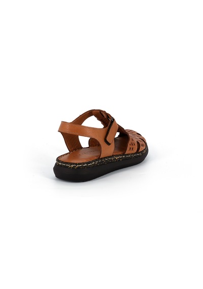 Mammamia D26ys-2750 Kadın Hakiki Deri Burun Kapalı Günlük Comfort Sandalet Taba