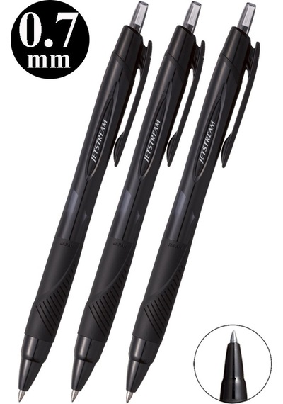 Siyah Jel Uçlu Pilot Kalem 3 Adet Uniball Jetstream Sxn-157s 0.7 Mm Basmalı Pilot Kalem Roller Uçlu Likit Mürekkepli