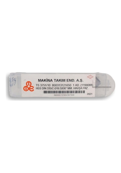 Mte 16,5 Mm 90 Havşa Freze Hss Dın 335/