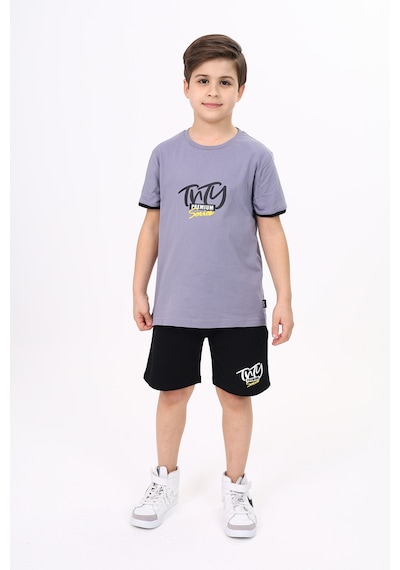 Toontoy Kids Toontoy Erkek Çocuk Baskılı Şortlu Takım Gri