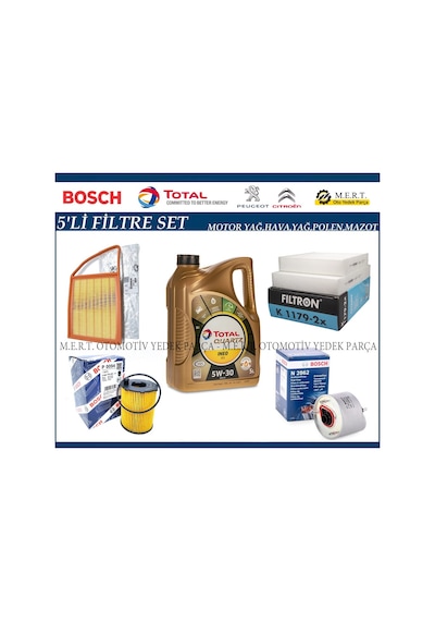 Peugeot 2008 1.6 E-Hdi Filtre Bakım Seti + Motor Yağı