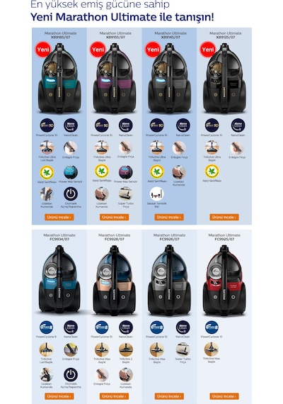 Philips XB9125/07 Marathon Ultimate Toz Torbasız Elektrikli Süpürge