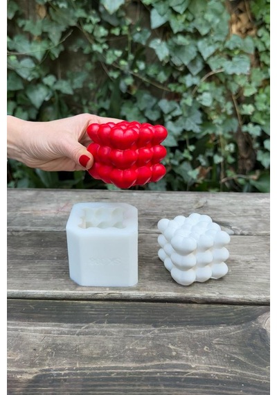 Bubble Kalp Silikon Mum Kalıbı