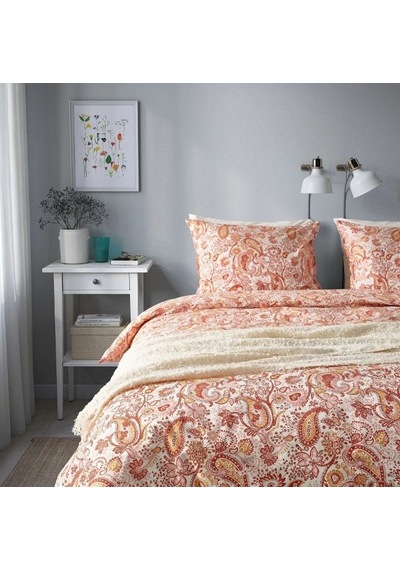 Ikea Rodgersıa Çift Kişilik Nevresim Takımı 220 X 240 Cm Pembe - Beyaz