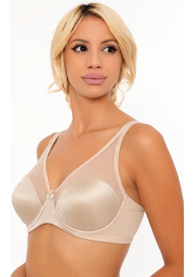 İçtemoda Balenli Telli Desteksiz Dolgusuz Pedsiz Saten Dokulu Minimizer Sütyen Sb40100 Ten