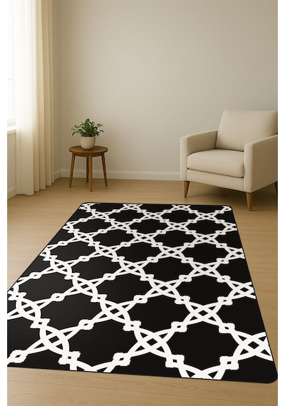 Modern Desenli Dijital Baskı Kaymaz Taban Halı H0192 Renkli