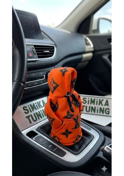 Lv Desen Otomobil Polar Vites Topuzu Kılıfı Hoodie Vites Topuz Sweat Çok Renkli