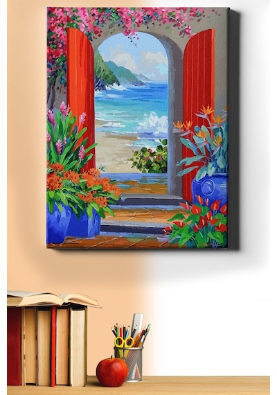 Webstyle Sayılarla Boyama Seti Kasnaklı Huzura Açılan Kapı 60 X 75 Cm