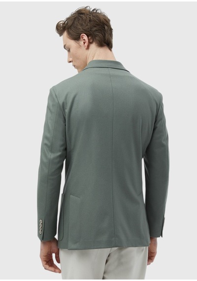 Ramsey Açık Yeşil Düz Shirt Shoulder Slim Fit Yün Karışımlı Ceket