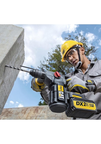 Cat DX21BC 18Volt 2.0Ah 2.2J Li-ion Tek Akülü Şarjlı Kömürsüz Profesyonel Sds-Plus Pnömatik Kırıcı/Delici