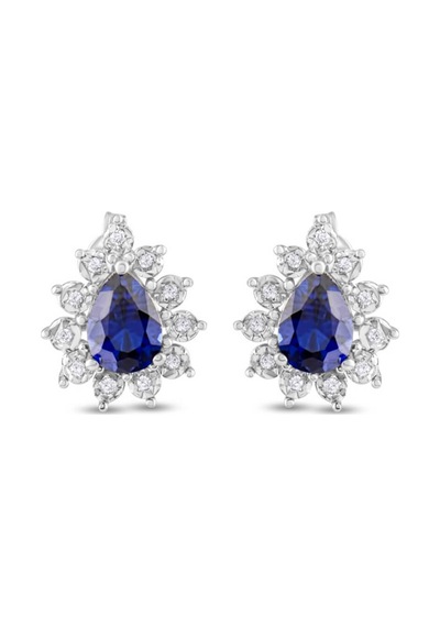 1.80 Karat Laboratuvar Pırlanta Safir Küpe - Hrd Sertifikalı
