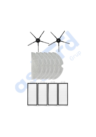 Roborock Q7 , Q7+ , Q7 Max , Q7 Max+ Uyumlu 2 Yan Fırça 4 Filtre 6 Mop Pkt-iasgf0000532