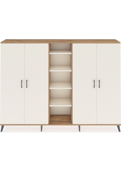 Arges Dolap 12 Raflı 4 Kapaklı 220x30x163 Çam-aytaşı Aytası - Atlas Çam