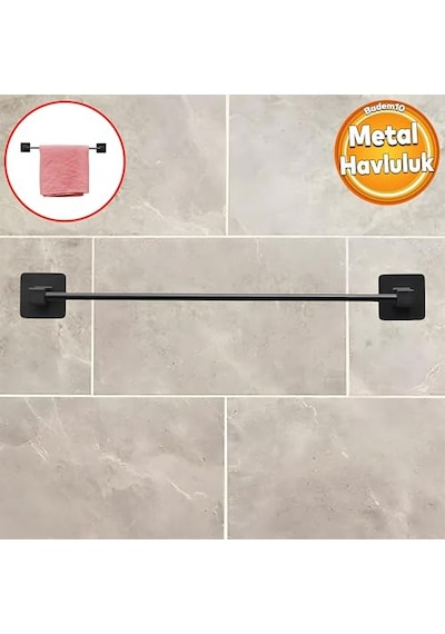 Plastik Havluluk Yapışkanlı Siyah Banyo Lavabo Mutfak Uzun Kağıt Bez Havlu Askısı Kağıtlık 39 Cm Diğer