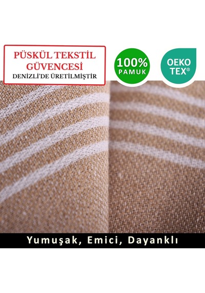 Püskül İnce Plaj Havlusu, Klasik Çizgili Peştemal Banyo Havlusu